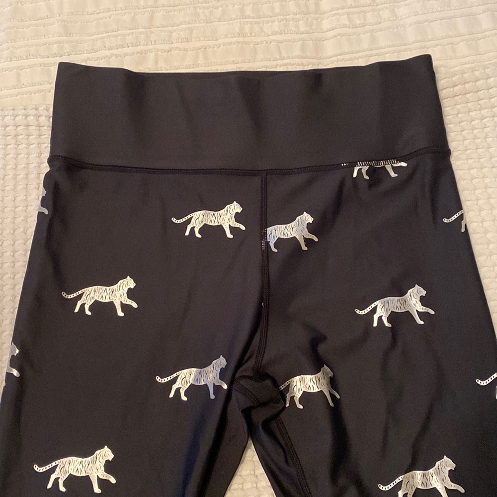 Black and silver tiger leggings